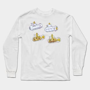 Submarine Diagram Illustration Long Sleeve T-Shirt